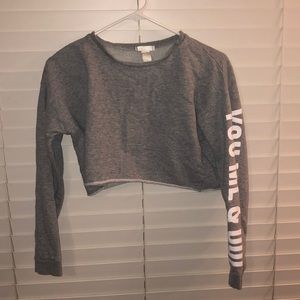 Gray crop top